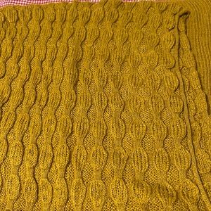 Mustard knitted scarf